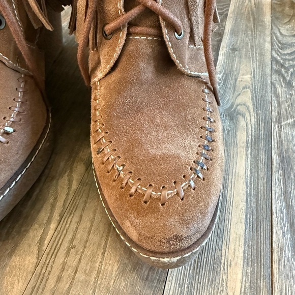 Sam Edelman  Kemper Fringe Tie up Ankle Boot Wedge|Sam Edelman Ankle Boots - Picture 9 of 10